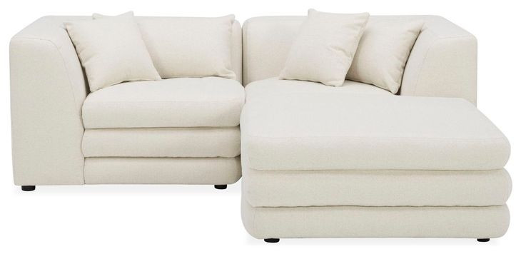 Lowtide Warm White Modular Nook Sectional with Pillows