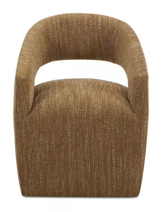 Barrow Amber Glow Performance Fabric Upholstered Swivel Dining Chair