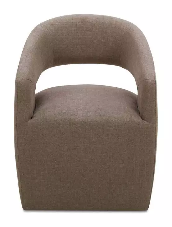 Barrow Soft Taupe Performance Fabric Upholstered Swivel Dining Chair