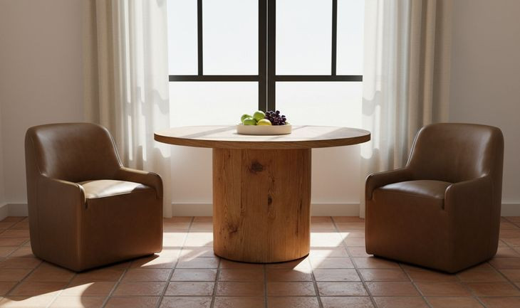 Maisie Tan Leather Upholstered Dining Chair