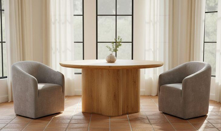 Sandy Beige Performance Fabric Upholstered Dining Chair