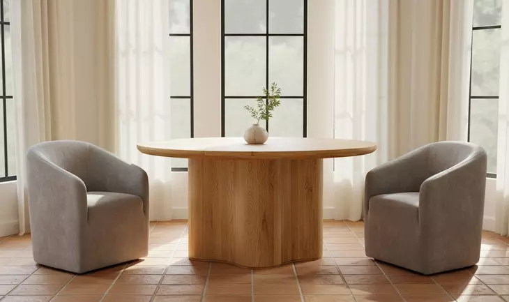 Sandy Beige Performance Fabric Upholstered Dining Chair