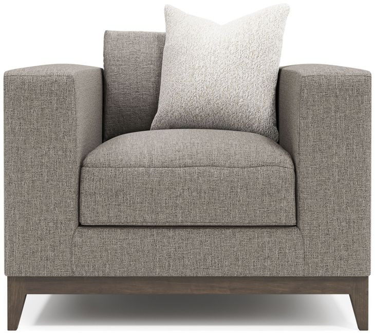 Noel Gray Upholstered Lounge Chair with Pillow