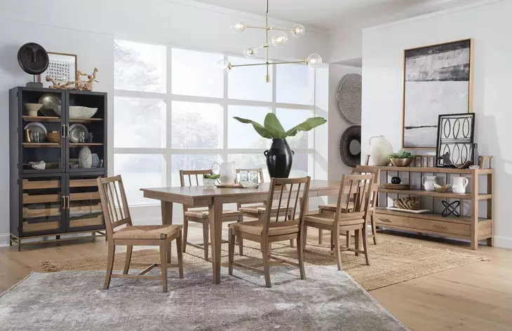 Lindon Belgian Wheat 92" Extendable Rectangular Dining Table