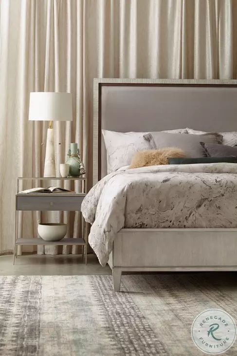 Elixir Grey And Serene Gray Beige Queen upholstered Bed
