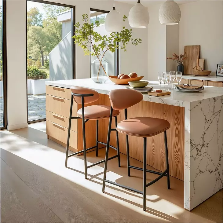Rorun Brown Counter Height Stool Set Of 2
