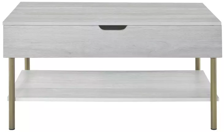 Whitman White And Champagne Rectangular Lift Top Cocktail Table