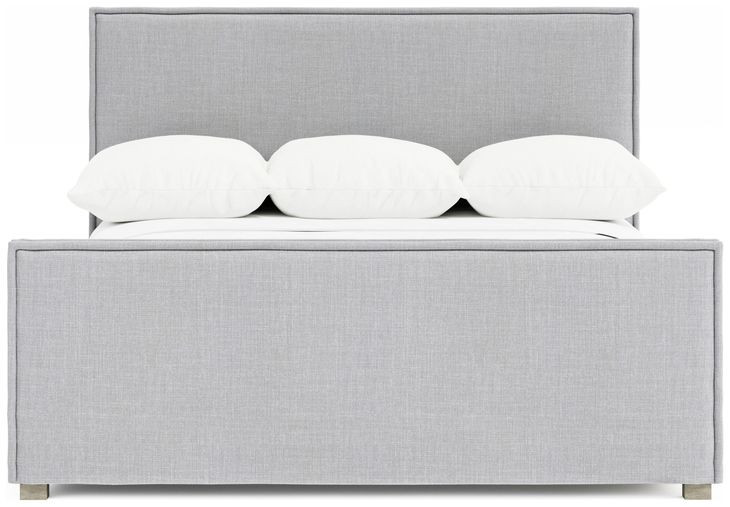 Sawyer Gray Upholstered King Panel Bed