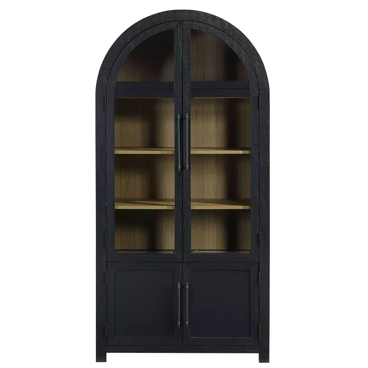 Magnolia Black 4 Door Curio Cabinet