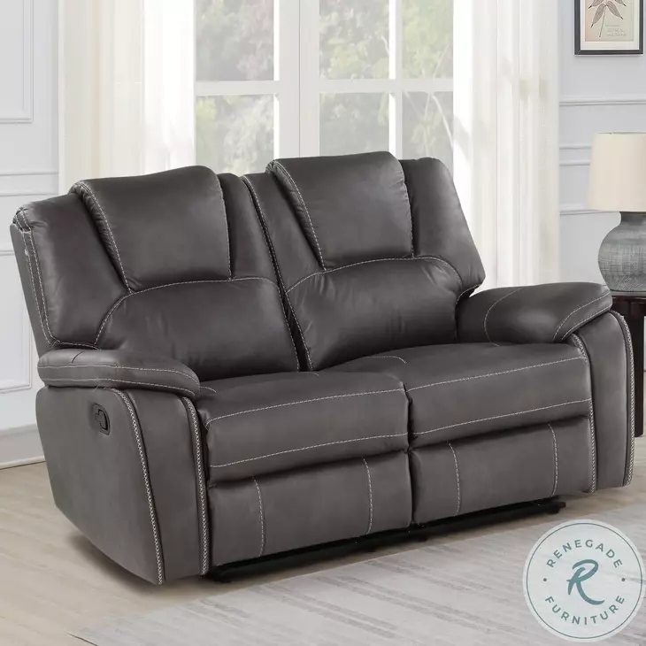 Katrine Charcoal Manual Reclining Loveseat from Steve Silver