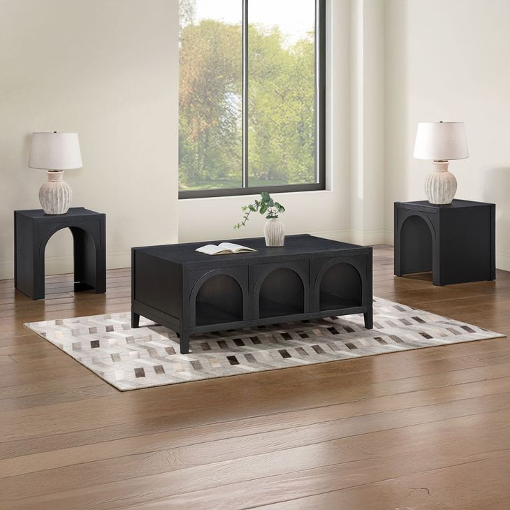 Fitzgerald Black Rectangular Occassional Table Set