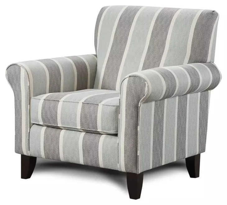 Grande Mist Gray and Blue Upholstered Accent Chair