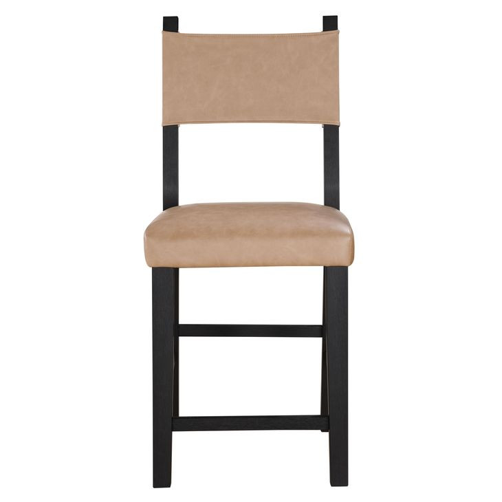 Aubrey Black and Beige Counter Height Chair Set of 2