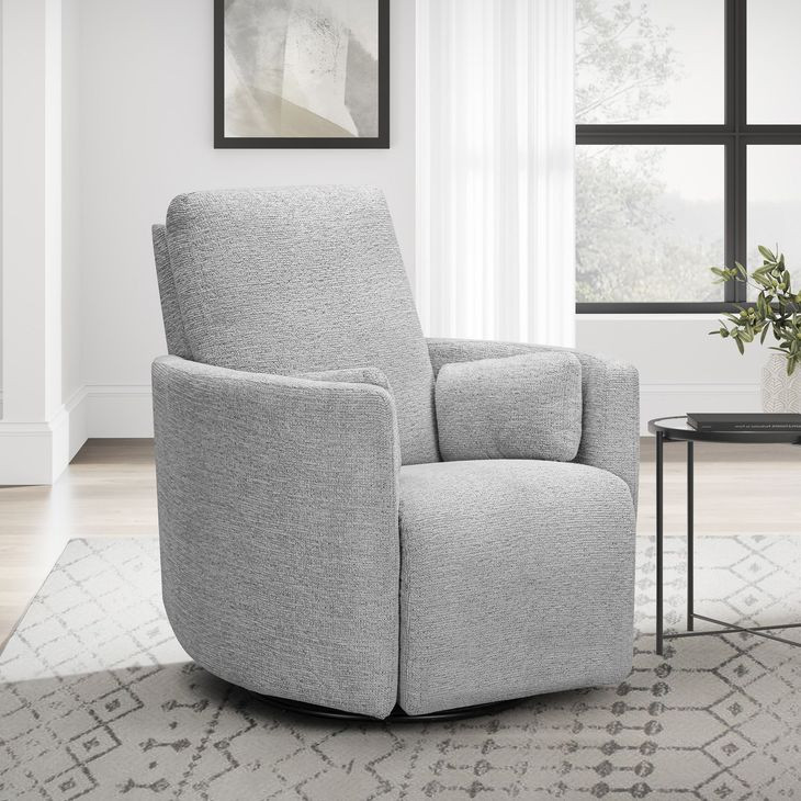 Trenton Vincent Fog Manual Swivel Glider Recliner with Pillows