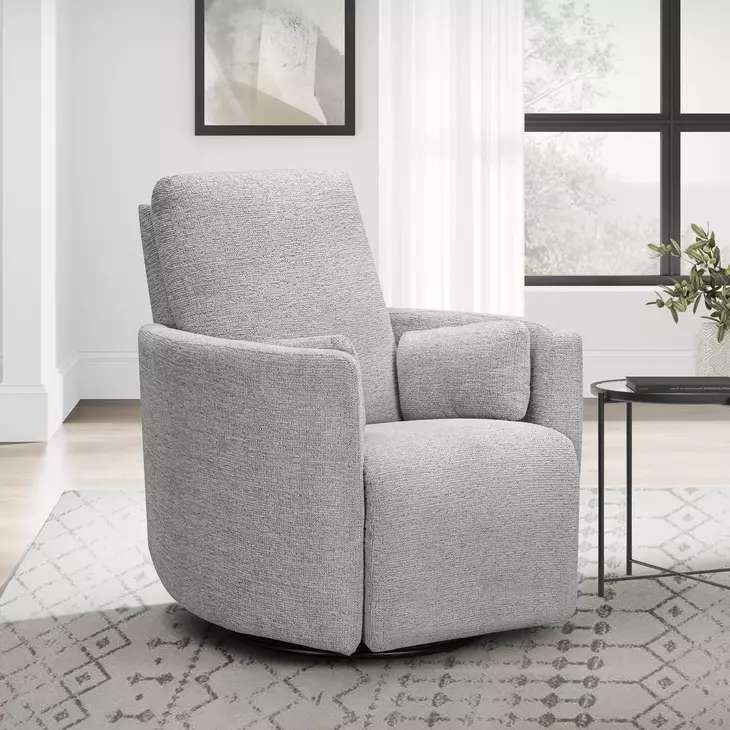 Trenton Vincent Fog Manual Swivel Glider Recliner with Pillows
