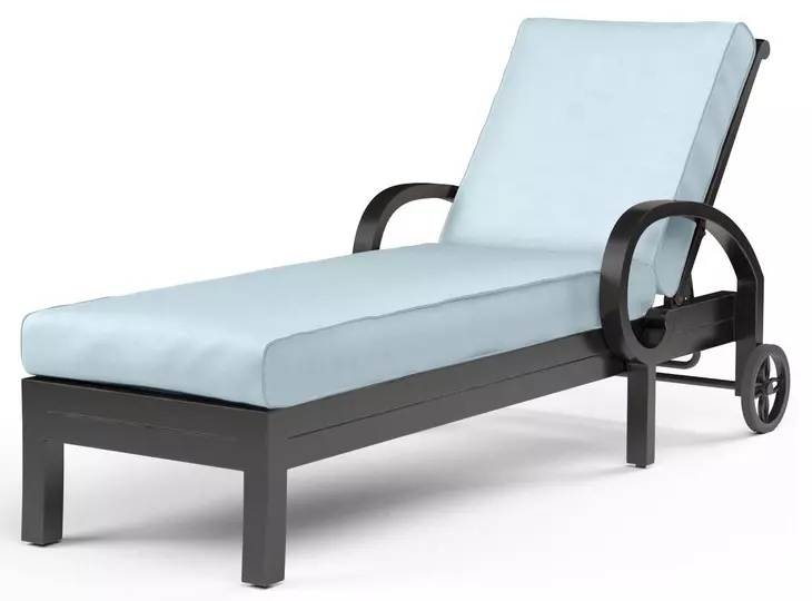 Monterey Canvas Skyline 78" Outdoor Chaise Lounge with Self Welt