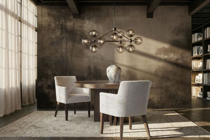 Outline Cream Performance Fabric Arm Chair