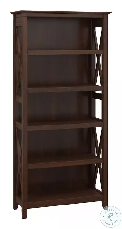 Key West Bing Cherry Tall 5 Shelf Bookcase