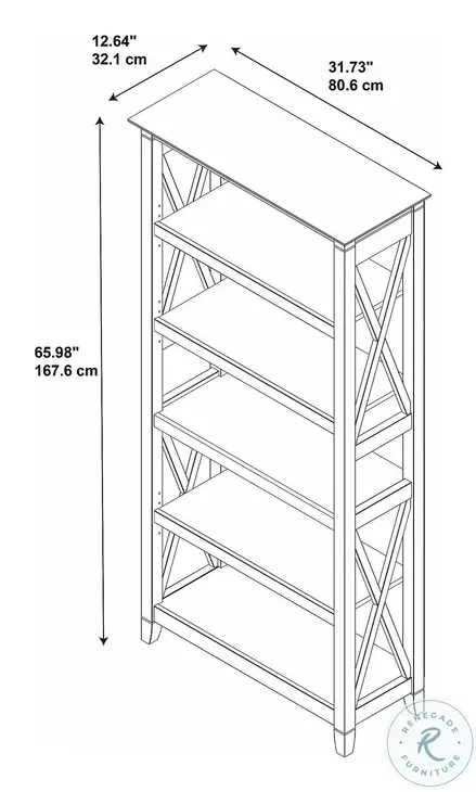Key West Bing Cherry Tall 5 Shelf Bookcase