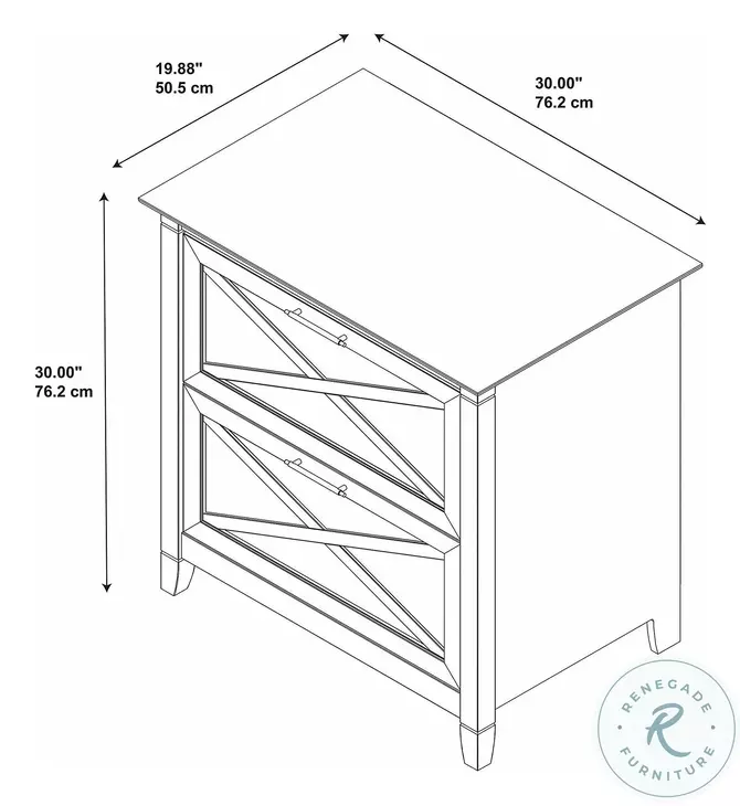 Key West Pure White Oak 2 Drawer Lateral File Cabinet