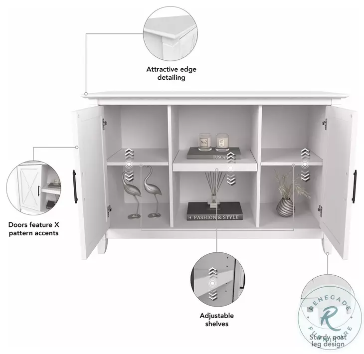 Key West Pure White Oak 48" Small Computer Home Office Set with Hutch