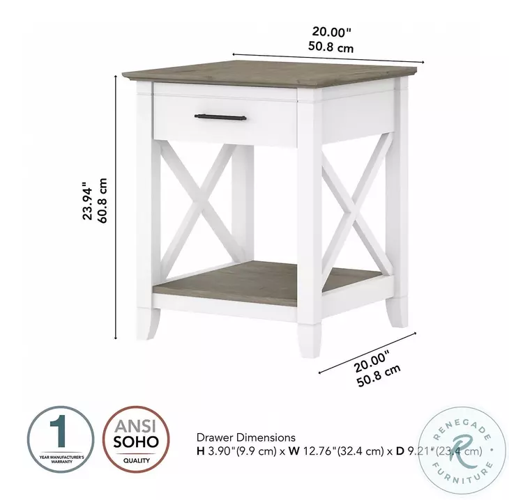 Key West Pure White and Shiplap Gray Occasional Table Set