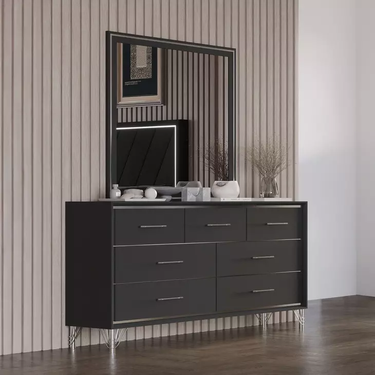 Ava Ebony Square Dresser Mirror