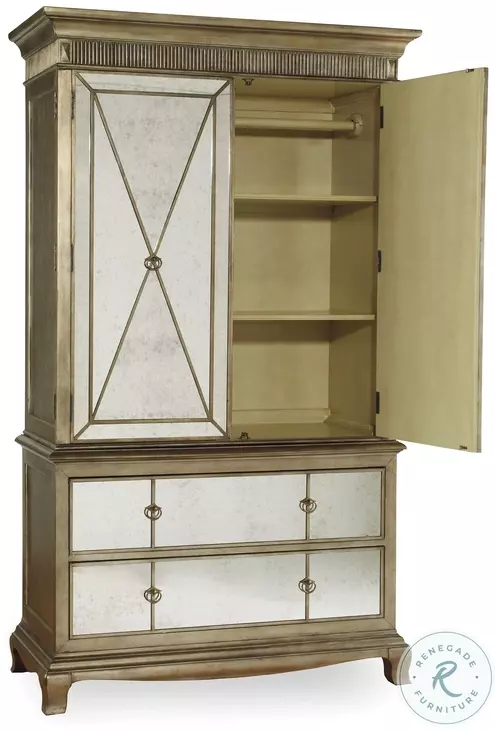 Sanctuary Silver Greige With Amber Glaze Armoire
