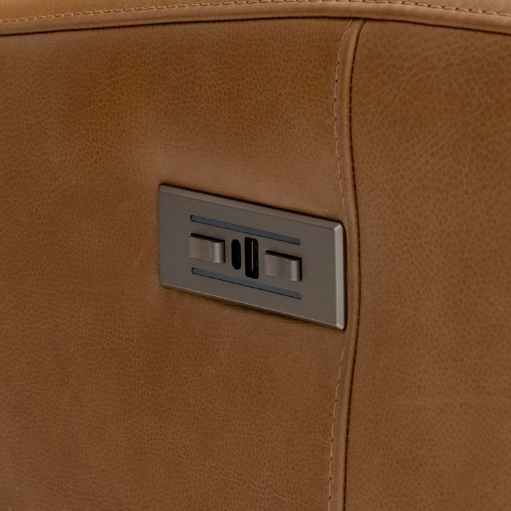 Dillon Brown Leather Recliner with USB Port