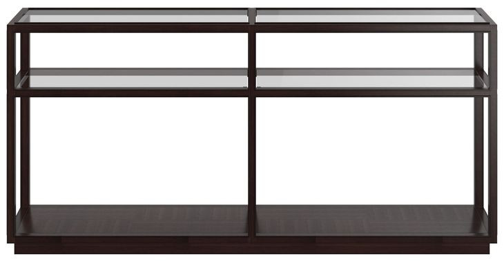 Glaze Cola Rectangular Glass Top Console Table