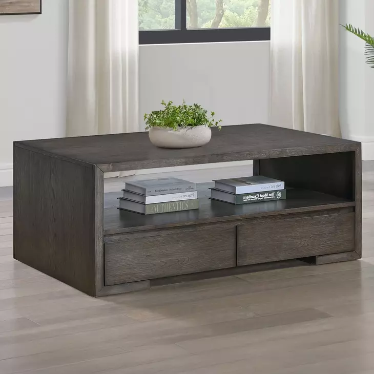 Evan Brown Rectangular Cocktail Table