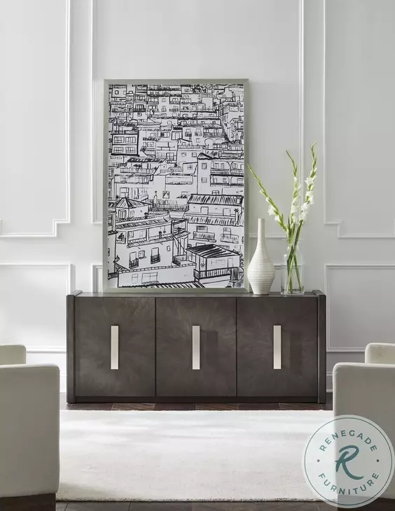 P301777 Gray 3 Door Credenza