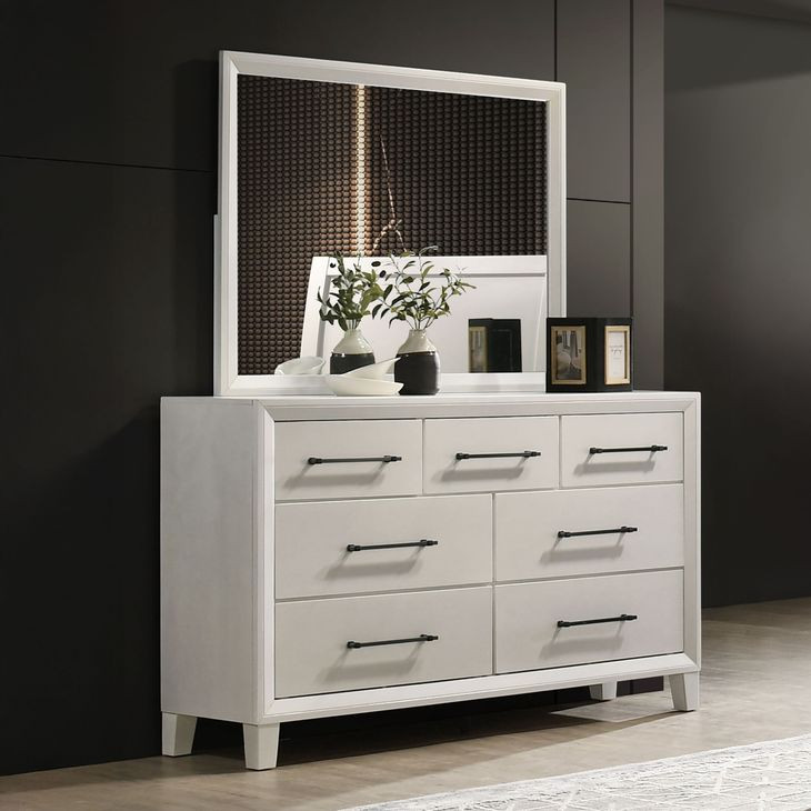Ballard White Rectangular Dresser Mirror