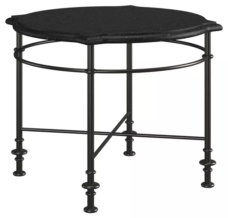 Atrium Black Round Granite Top Chairside Table
