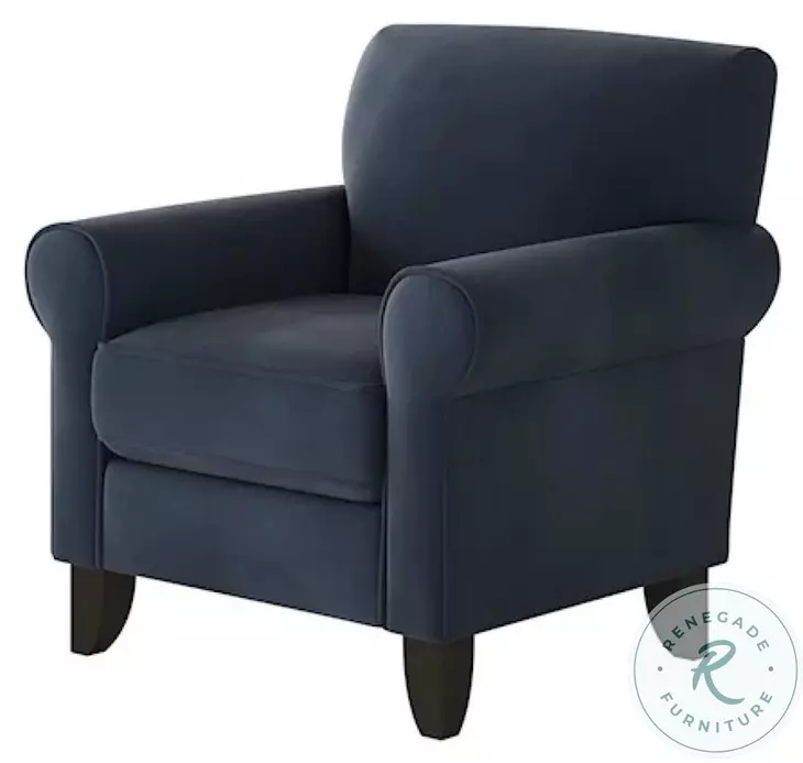 Bella Midnight 38" Rolled Arms Accent Chair