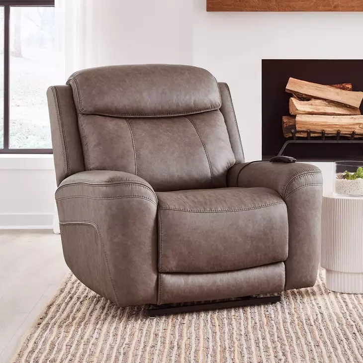 Callahan Sydney Brunette Lay Flat Power Lift Recliner with Heat and Massage