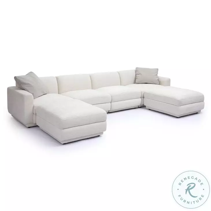 Perry Cream Chenille Modular U Sectional
