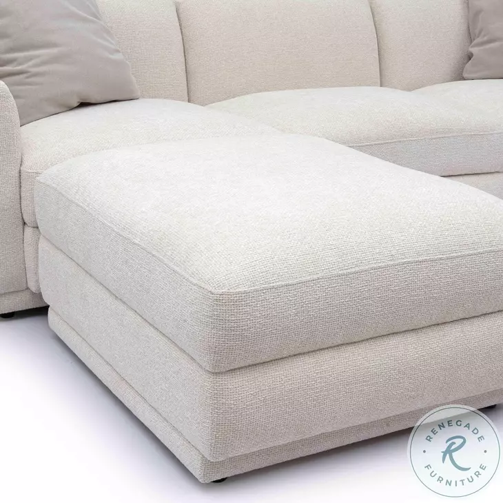 Perry Cream Chenille 4 Piece Modular Sectional