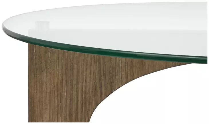 Lainey Almond Demilune Glass Top Sofa Table
