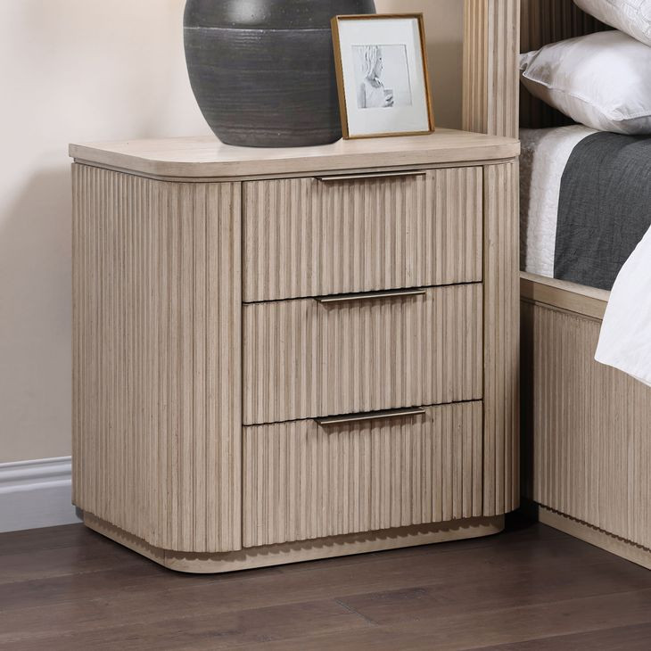 Henry Sand 3 Drawer Nightstand with USB Charging