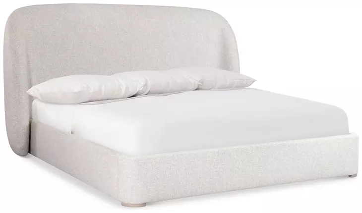 Loggia Aria and Beige Performance Fabric California King Upholstered Shelter Bed
