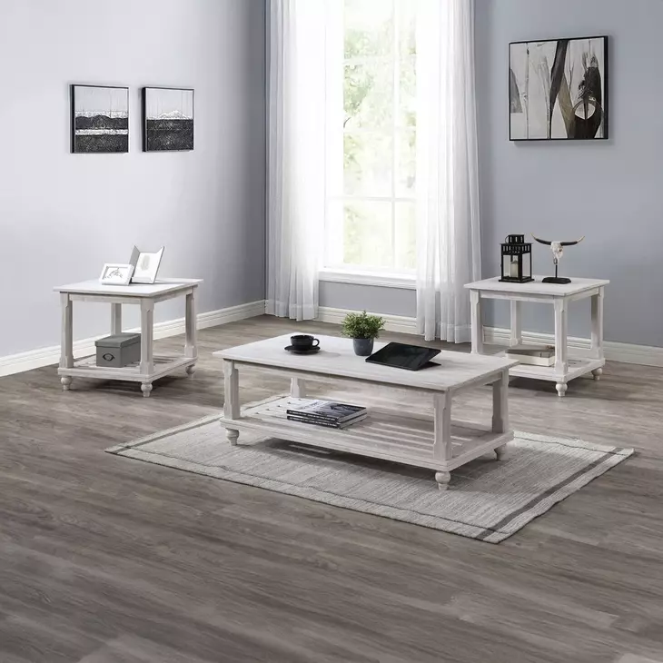 Cade White 3 Piece Occasional Table Set