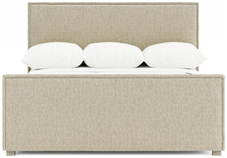Sawyer Beige Upholstered Queen Panel Bed