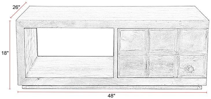 Laguna Bleached Natural Rectangular Cocktail Table