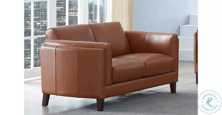 Kona Nutmeg Leather 65" Loveseat