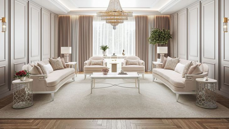 La Marisia Creamy Pearl Rectangular Console Table