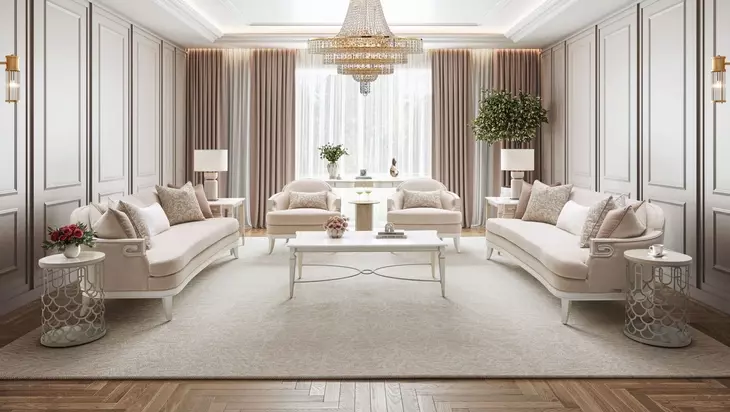La Marisia Creamy Pearl Rectangular Console Table