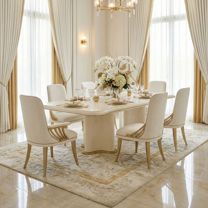 La Terrazza Creamy Pearl Upholstered Dining Side Chair Set of 2