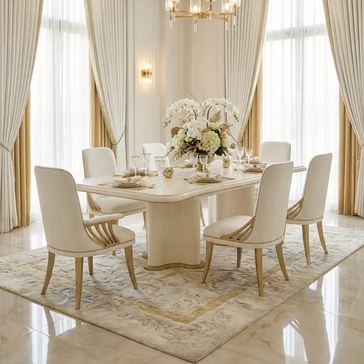 La Terrazza Creamy Pearl Upholstered Dining Side Chair Set of 2