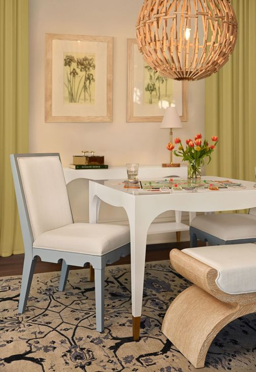 Lacey White Square Game Table with 2 Drawers